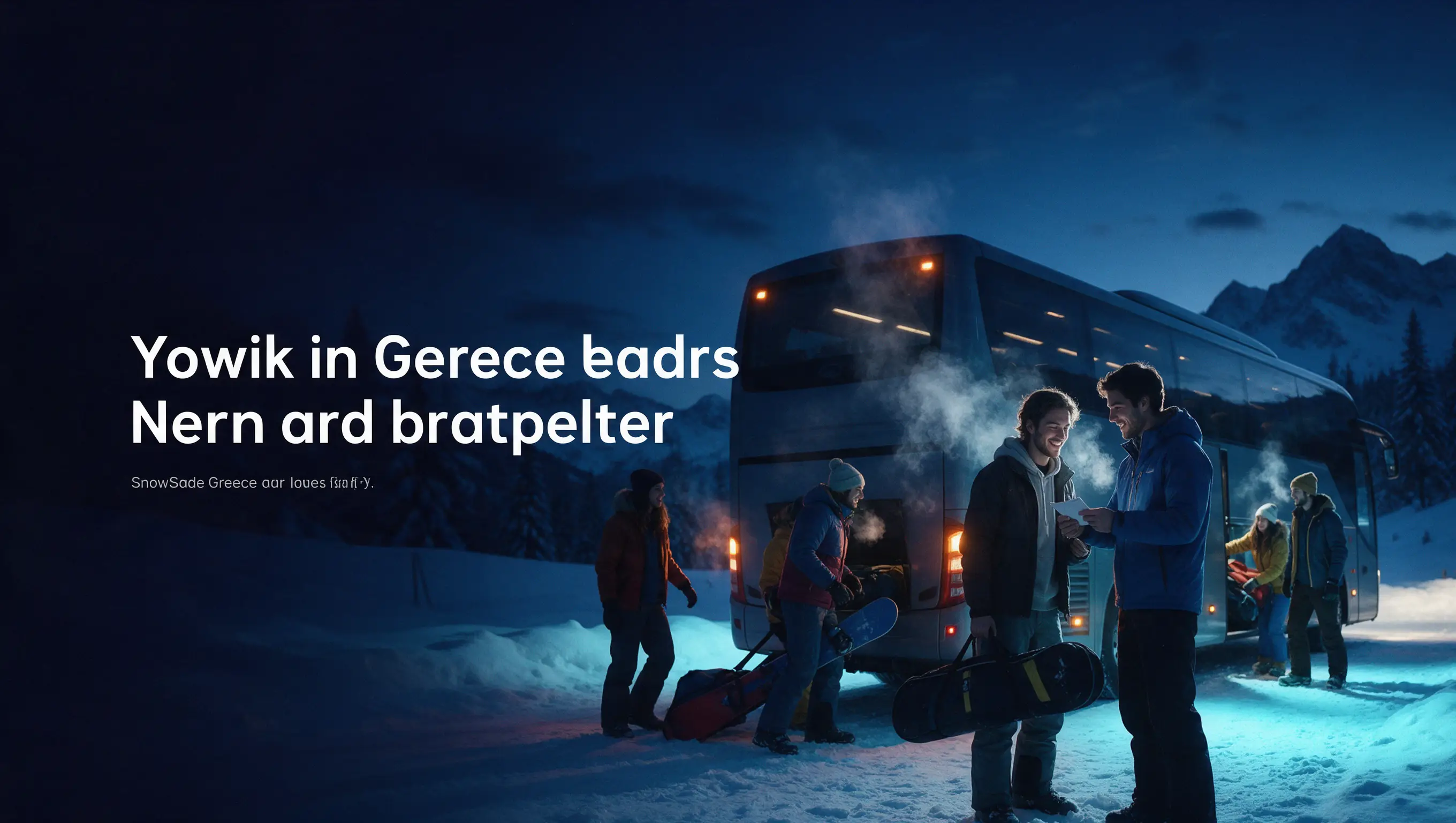 International Snowbreak group preparing for a winter coach departure