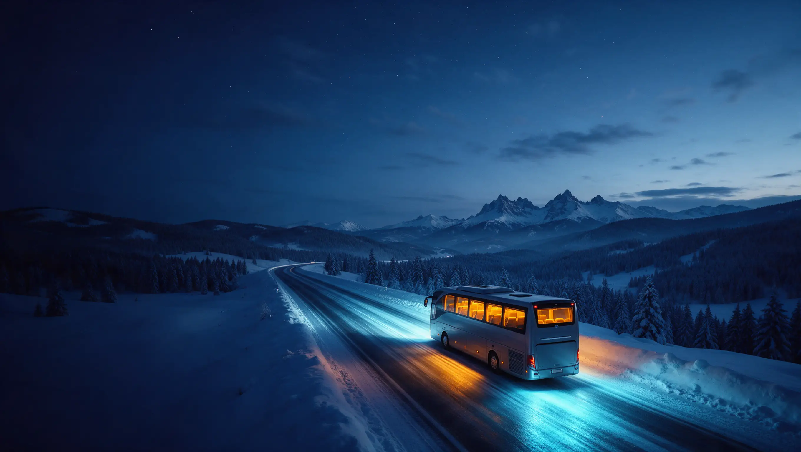 Snowbus σε χειμερινή διαδρομή προς το Μπάνσκο από Λαμία