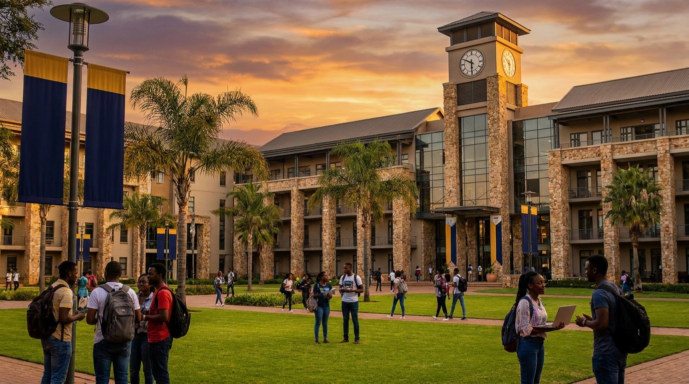 360 degree view of the Alpha State University campus