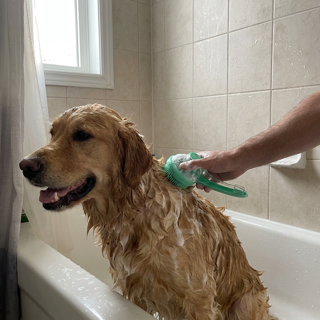 Dog bath scrub