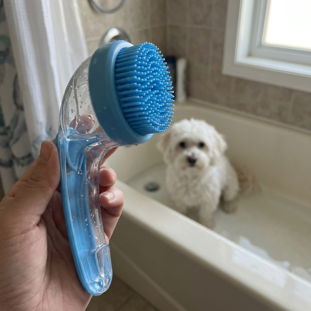 Brush close-up with dog