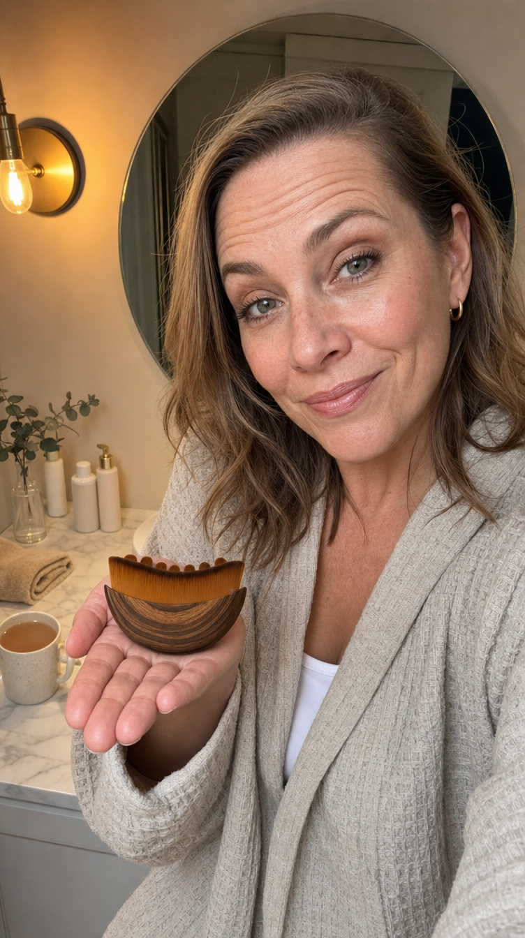The Lymora Sculpting Brush held in the palm