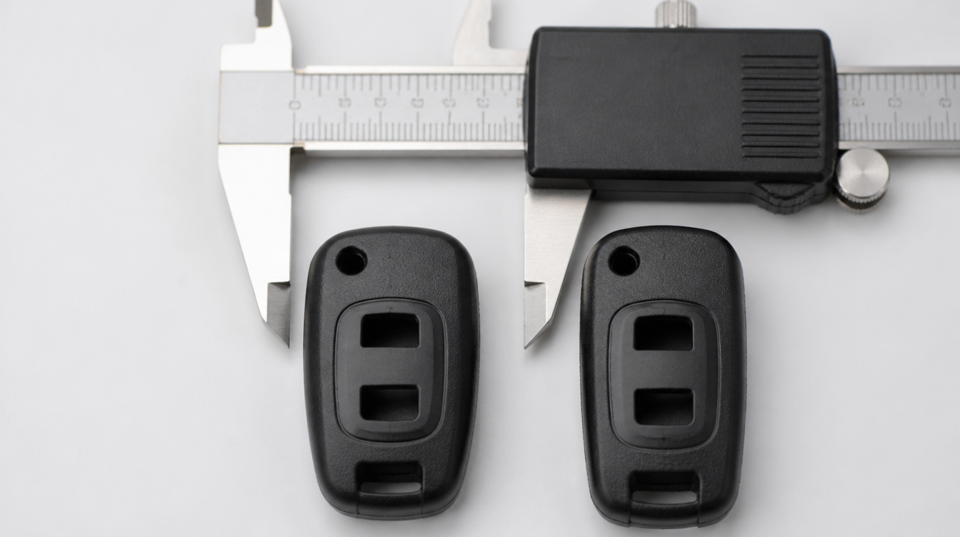 Deux coques de clé voisines mesurées au pied à coulisse pour les départager