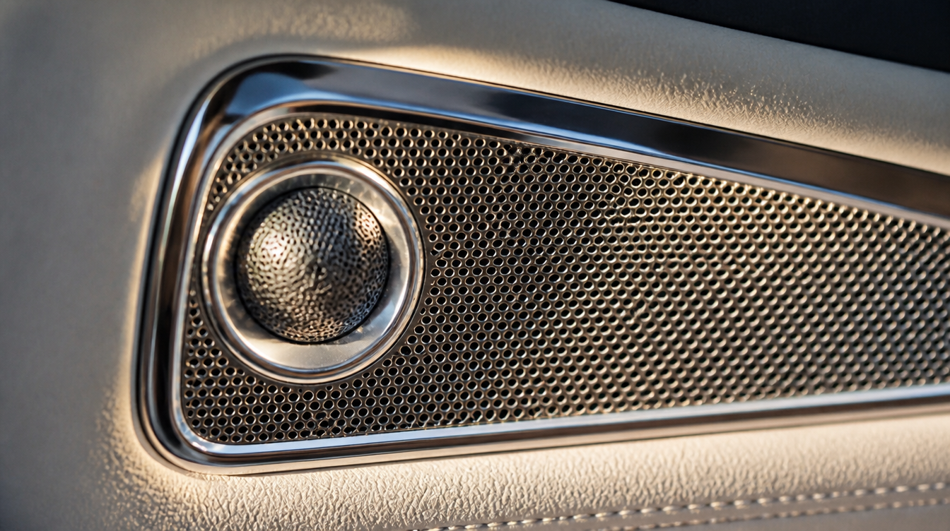 Grille de haut-parleur de portière, la destination finale du signal audio d'un boîtier CarPlay sans fil