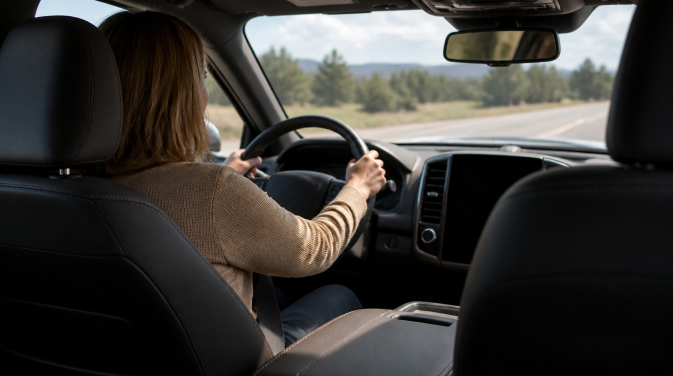 Rehausseur de siège adulte voiture dégageant la vue au-dessus du volant