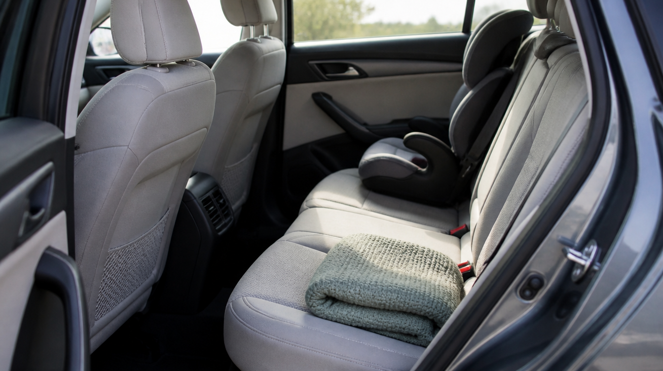 Banquette arrière d'une familiale, l'emplacement type d'un écran d'appuie-tête voiture