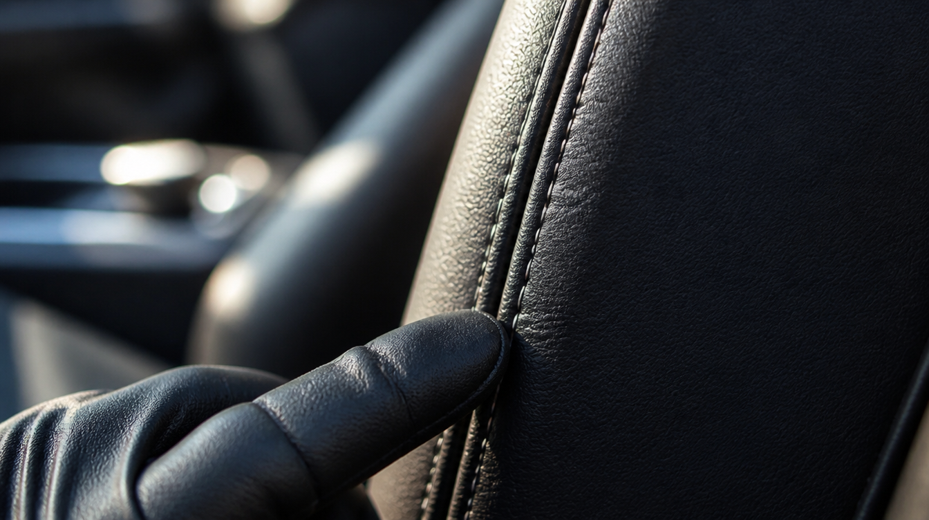 Couture latérale du dossier de siège, zone de déploiement de l'airbag latéral à ne jamais recouvrir