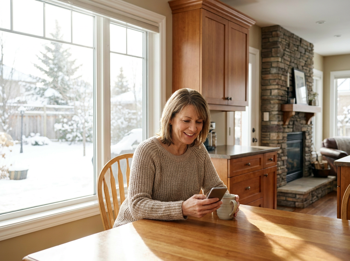 A homeowner texting to request a home repair service