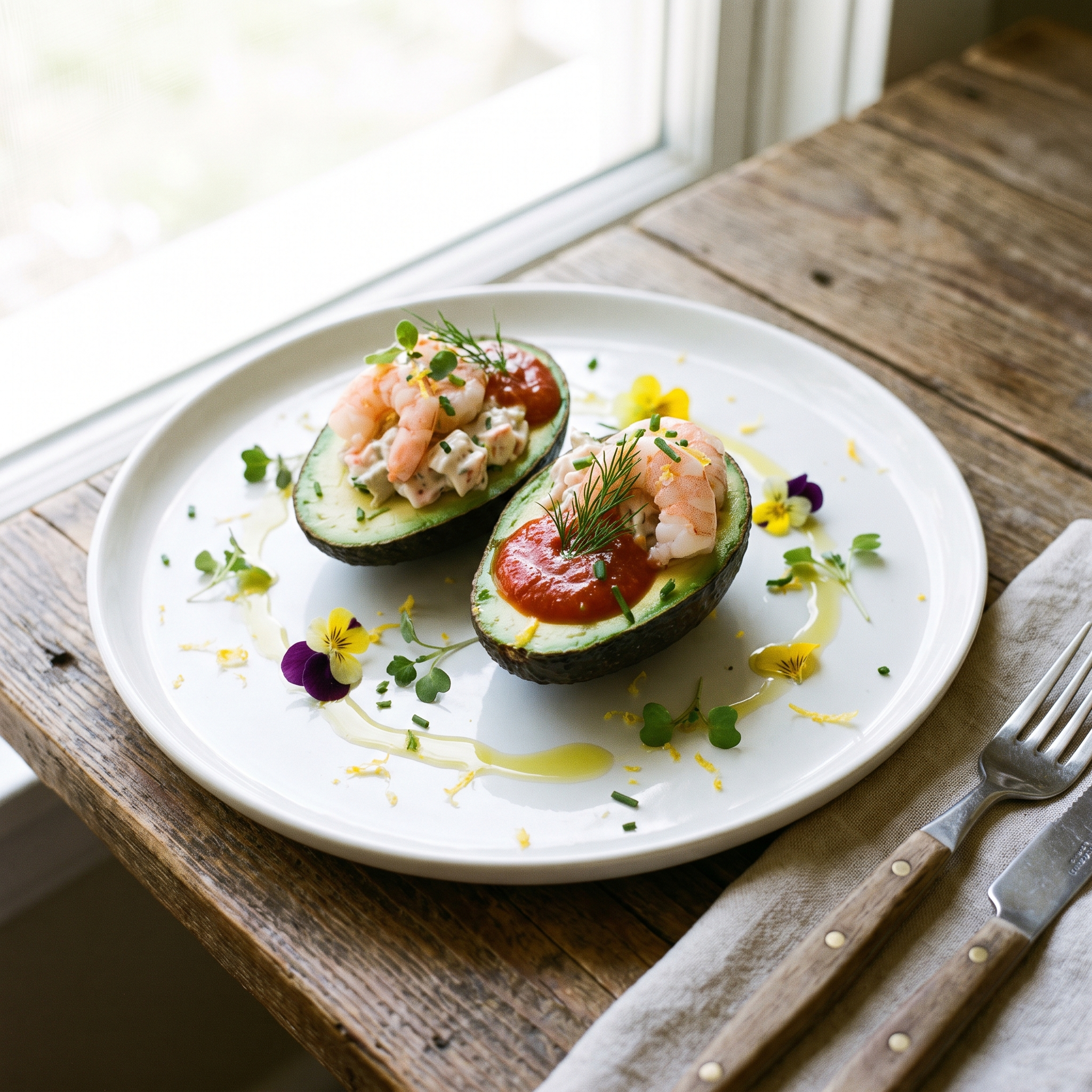 Ensalada Aguacate con Gambas