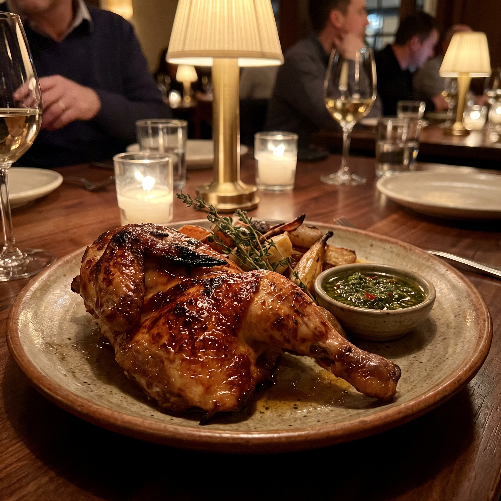 1/2 Pollo a la Leña con Guarnición