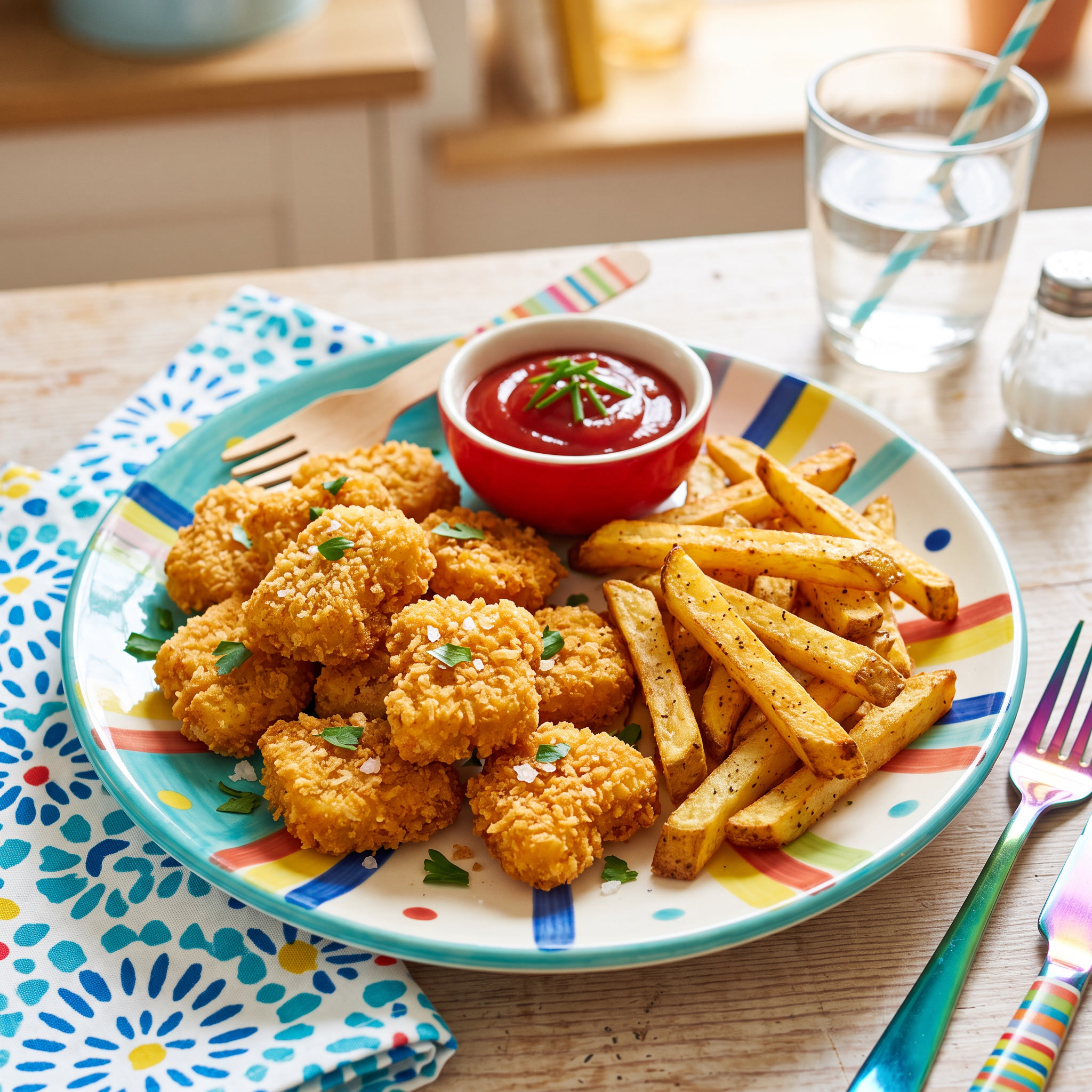 Nuggets de Pollo con Patatas
