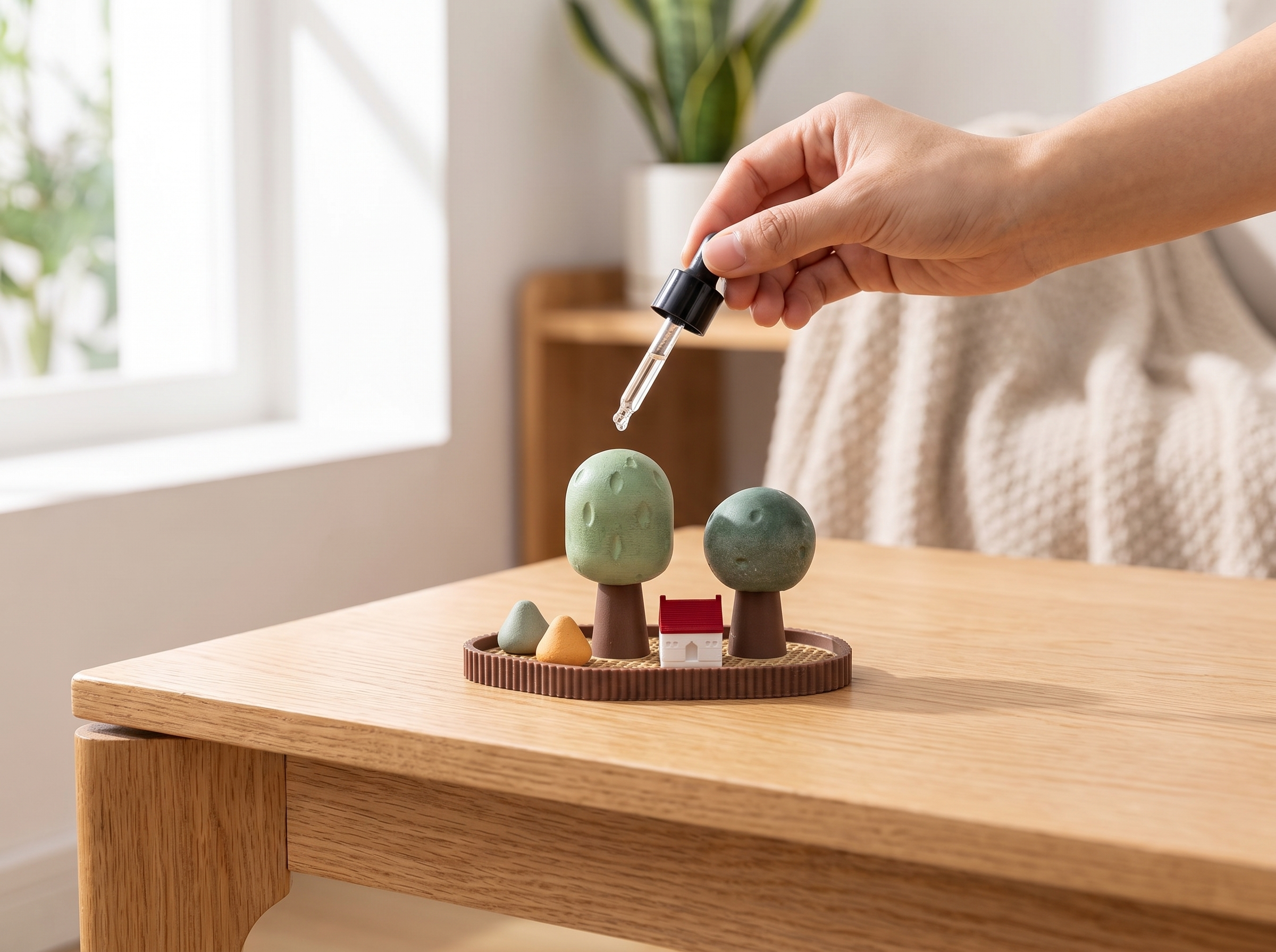 Decorative Stone Essential Oil Diffuser for Home and Office shown in natural everyday use at home