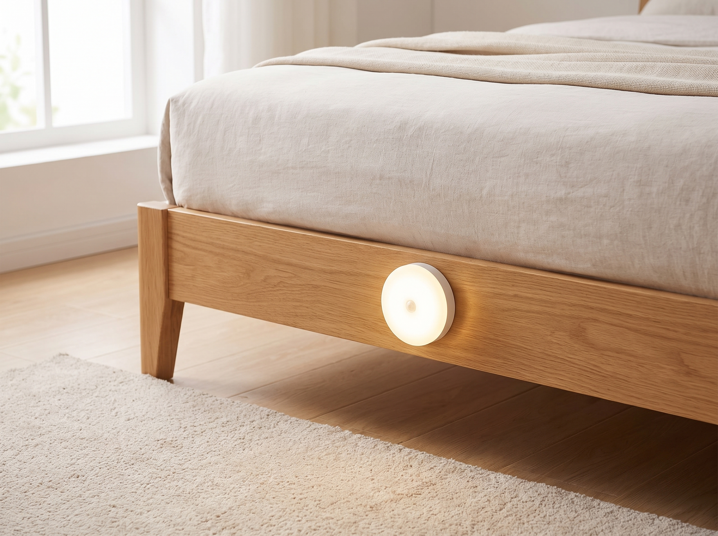 Magnetic Motion Sensor Night Light for Bedroom, Closet, or Hallway in a realistic home setting