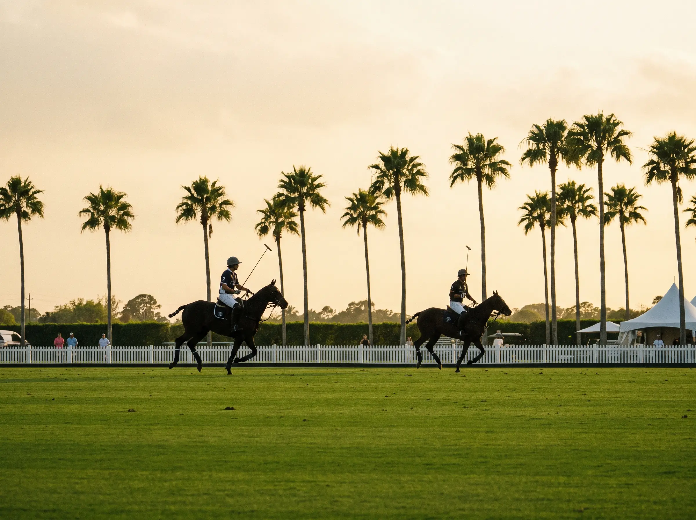 Polo match on a manicured field