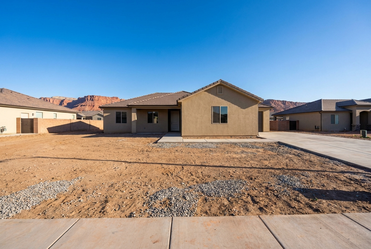 Front yard — desert xeriscape — bare, as photographed