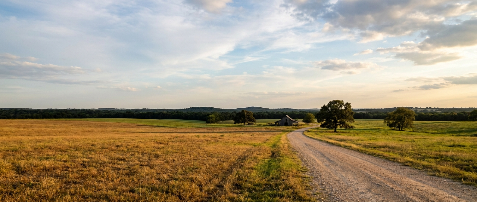 Rural Grayson County Texas countryside near Sherman and Lake Texoma
