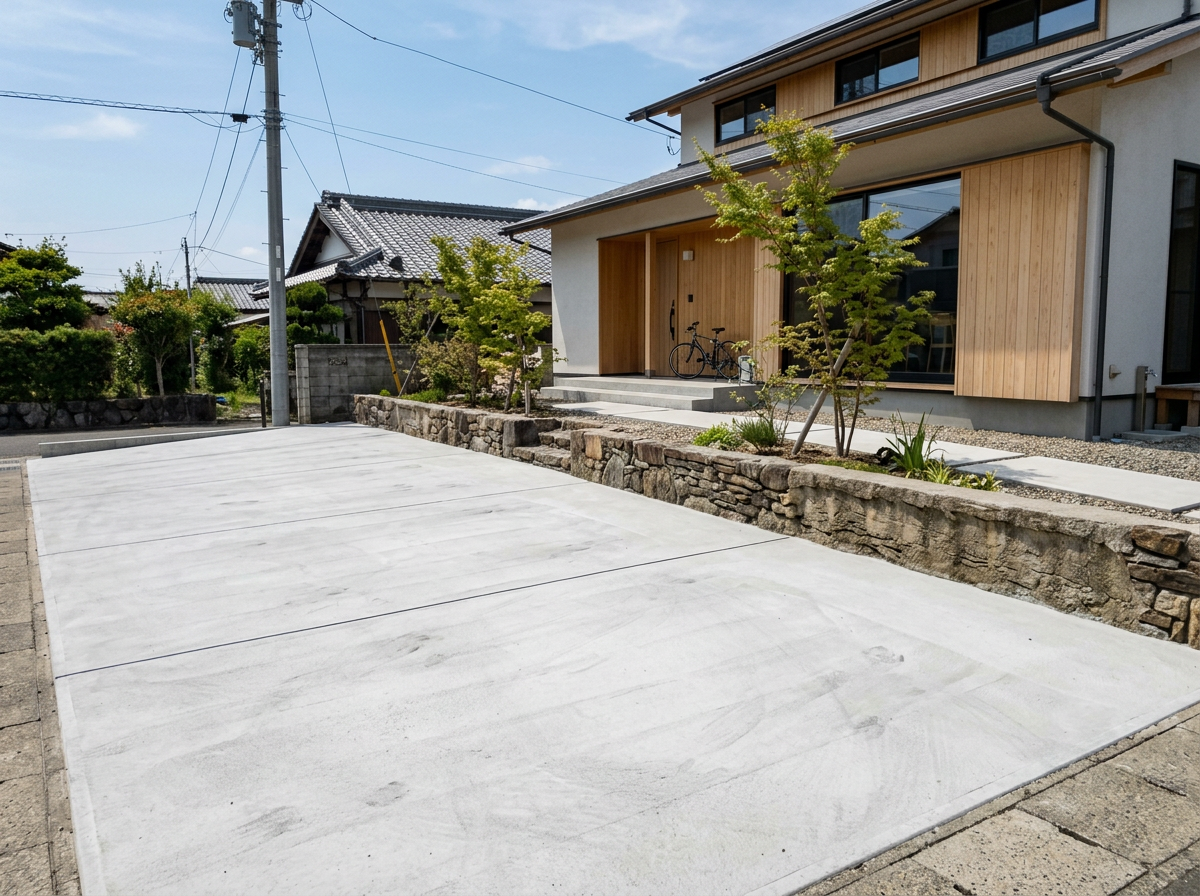 千葉県 2台用駐車場の土間コンクリート