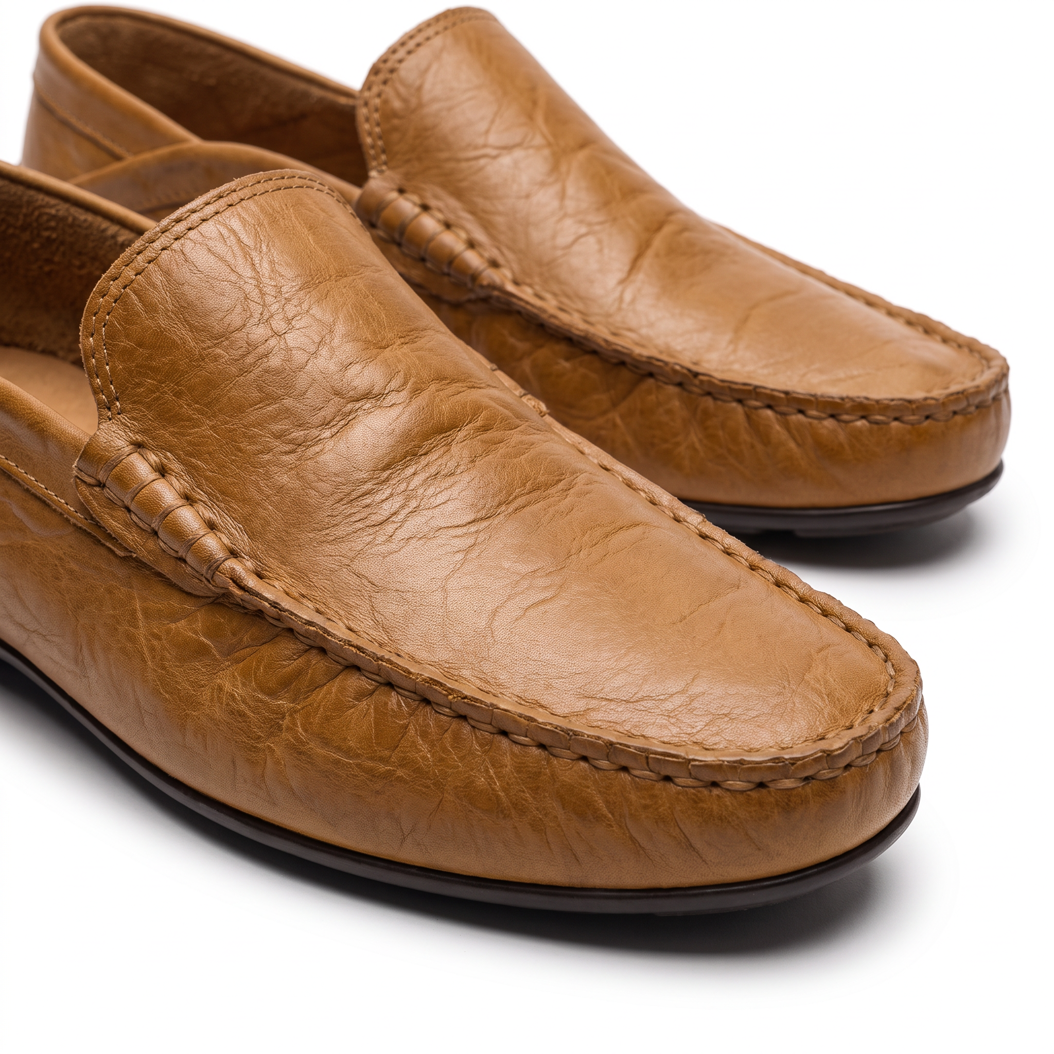 Casimir loafers - detalj av läderstruktur och sula