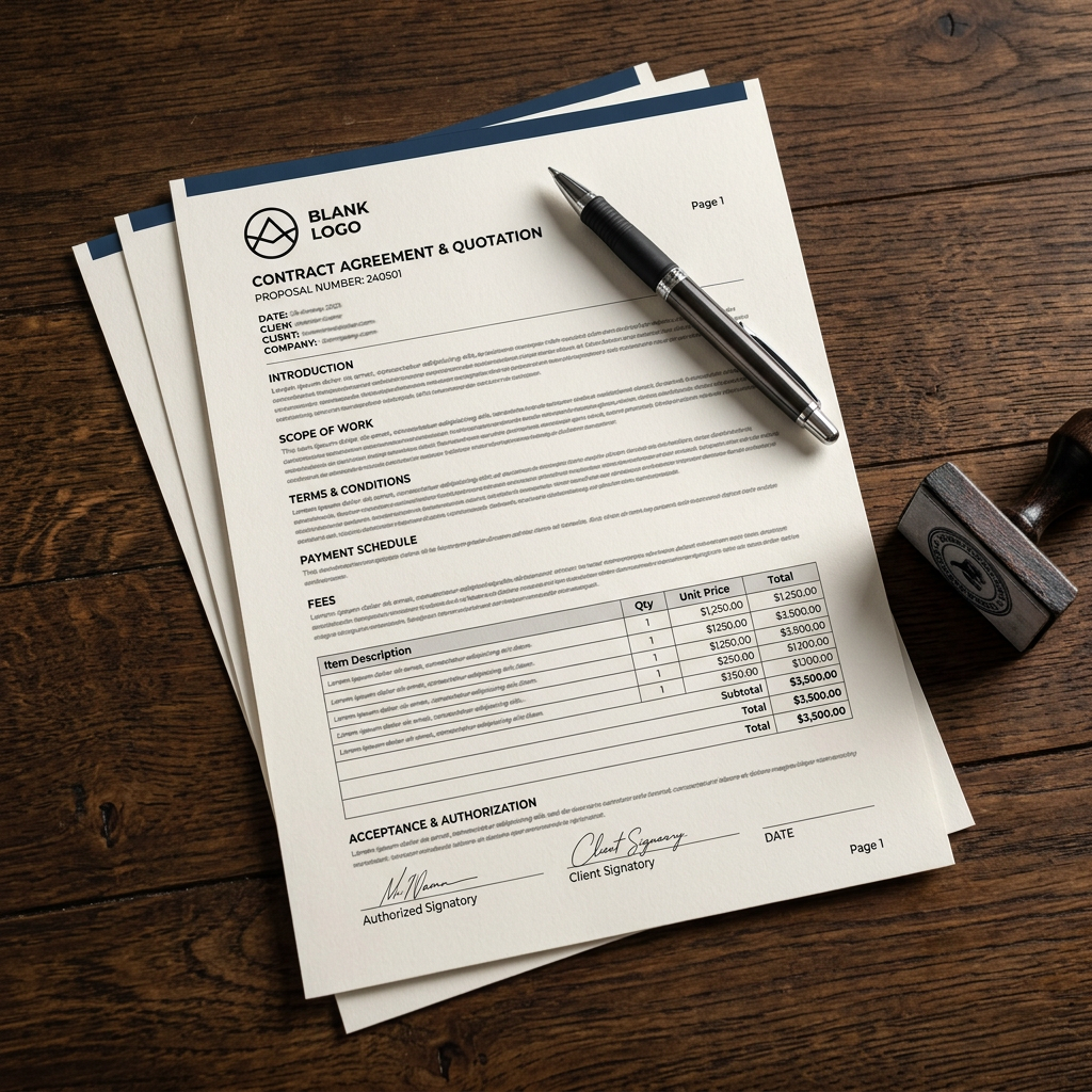Modulo contratto e preventivo cartaceo personalizzato