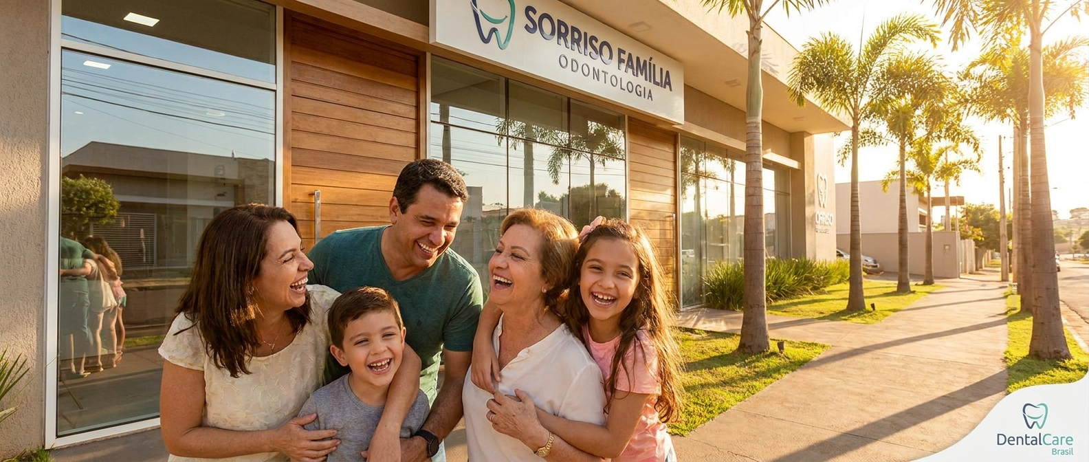 Família feliz na Dental Clean