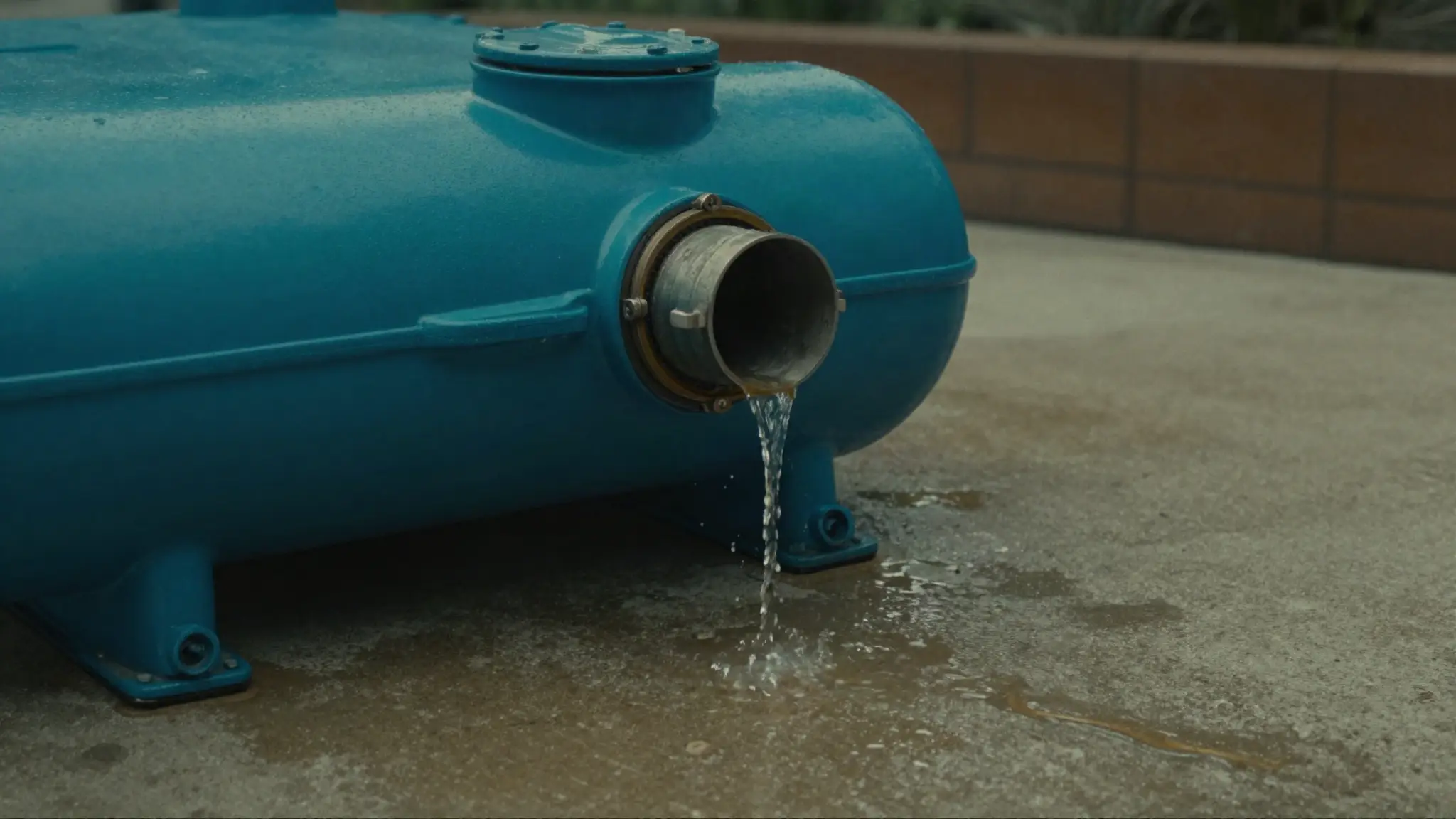 pool filter leak — water around the filter tank lid and O-ring