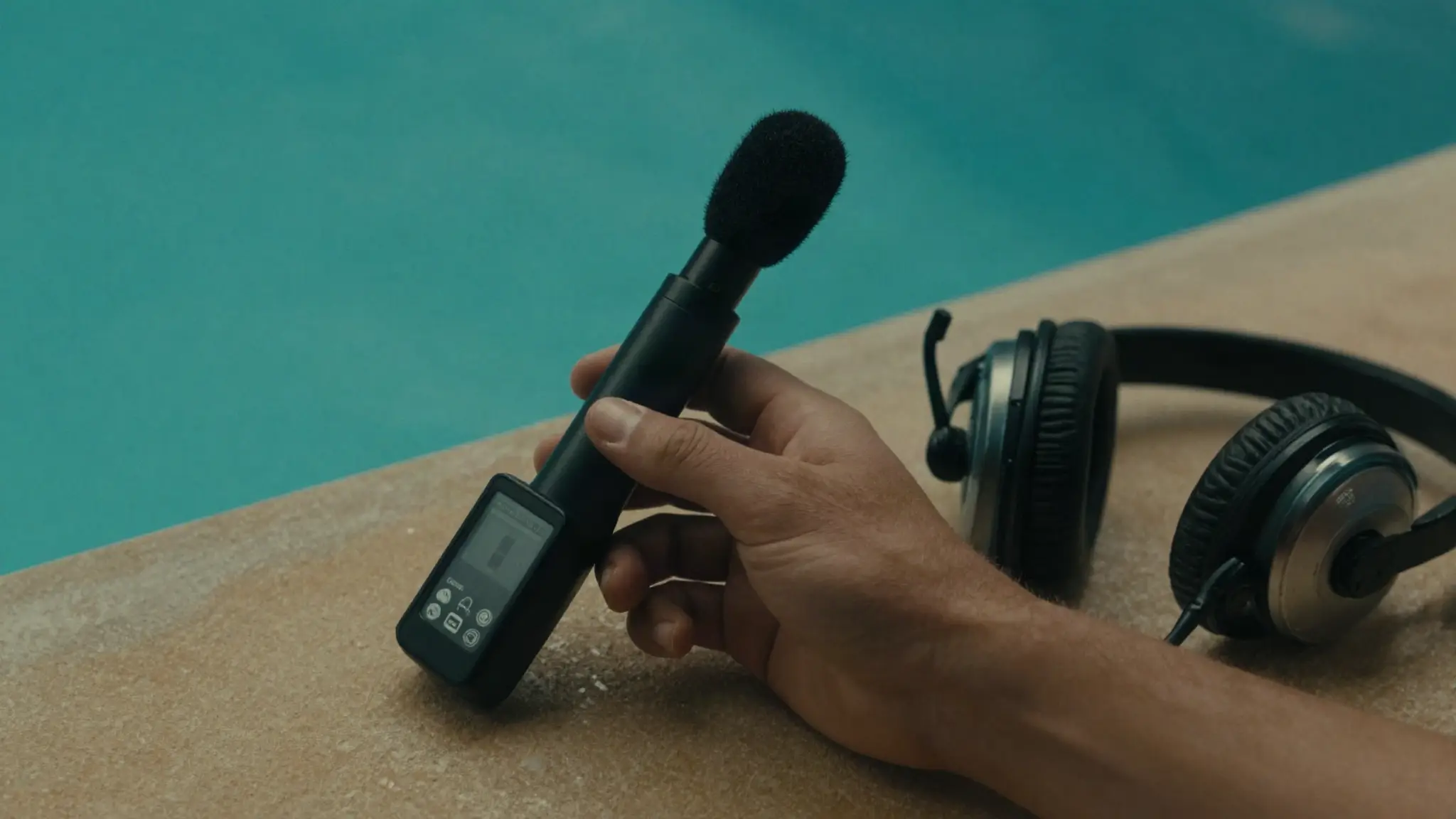 acoustic and electronic pool leak detection equipment locating a leak