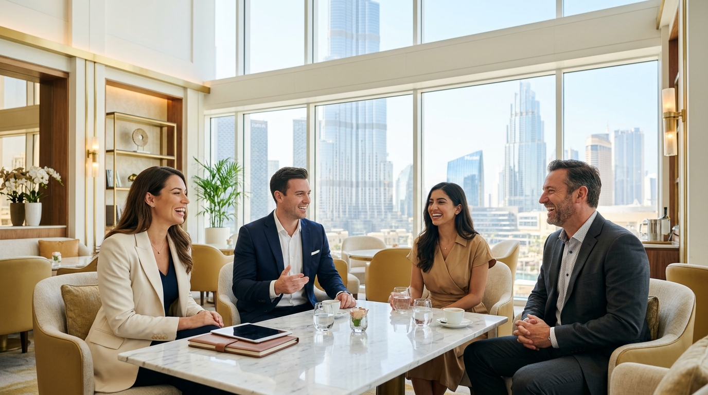 VIP Club members networking at a private Dubai real estate event