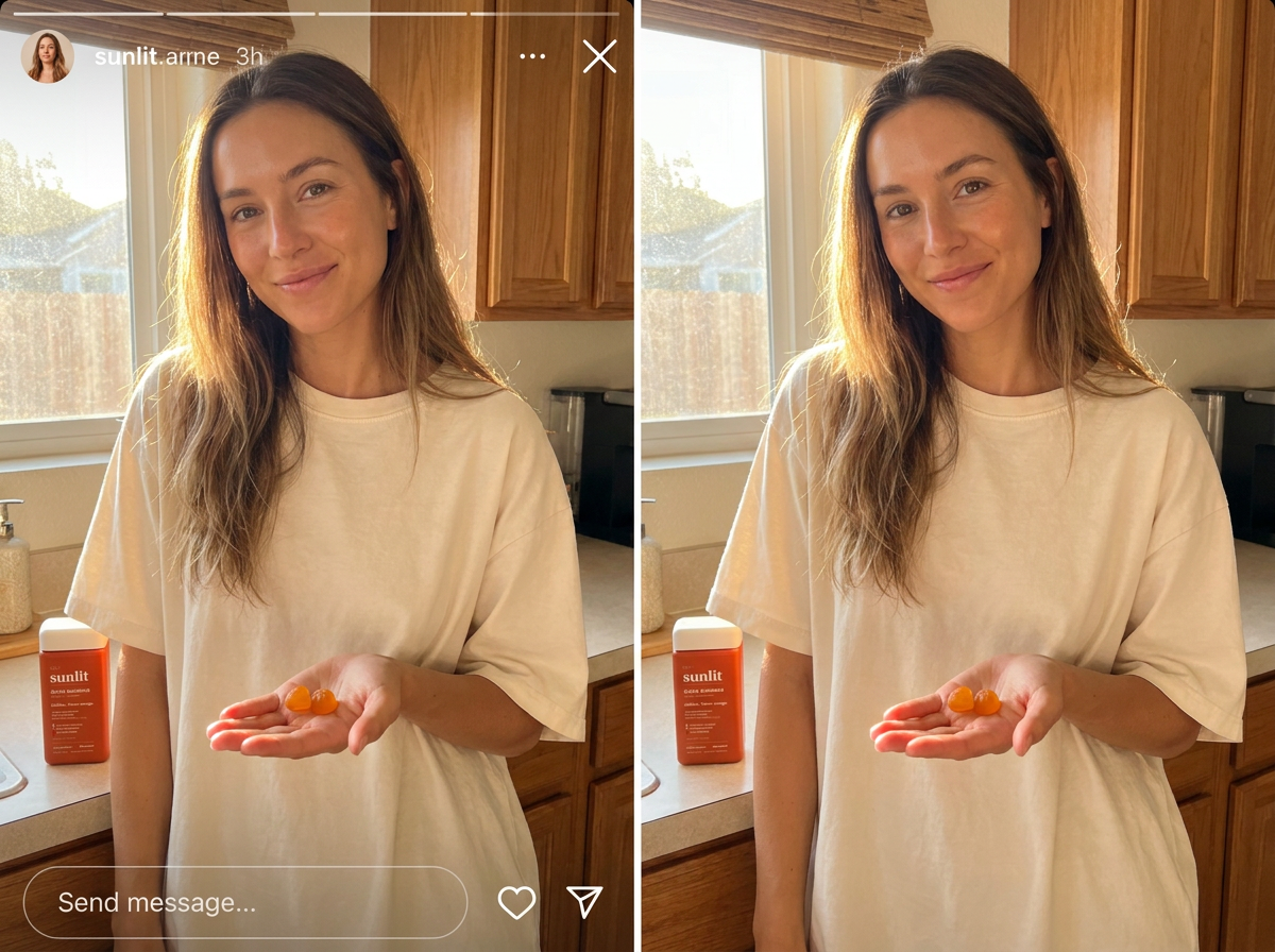 Customer morning routine with gummies