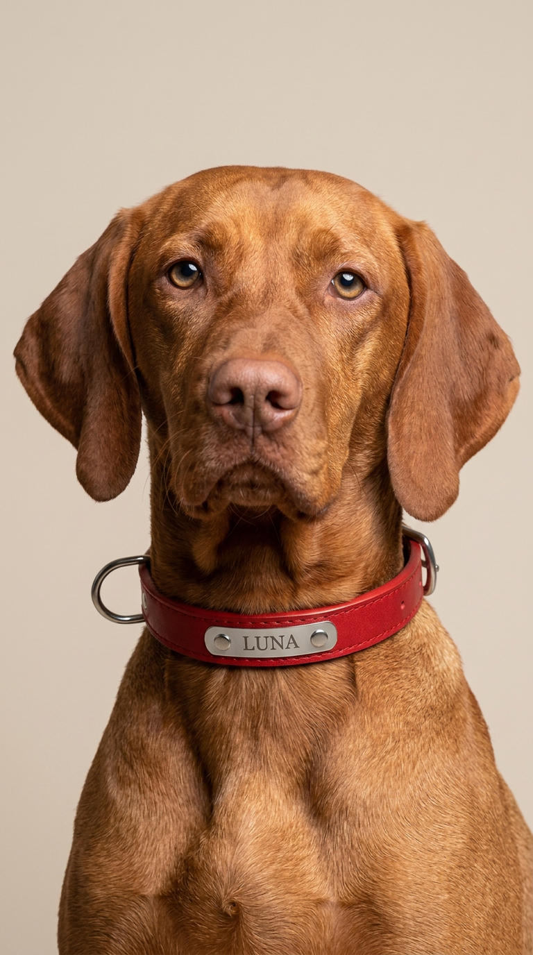 Luna wearing a Sutton & Hide collar