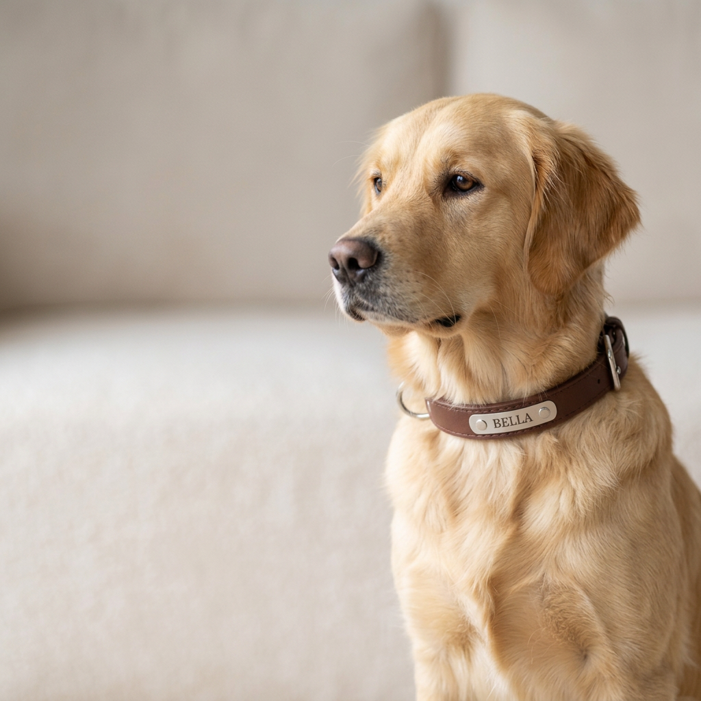Bella wearing a Sutton & Hide collar