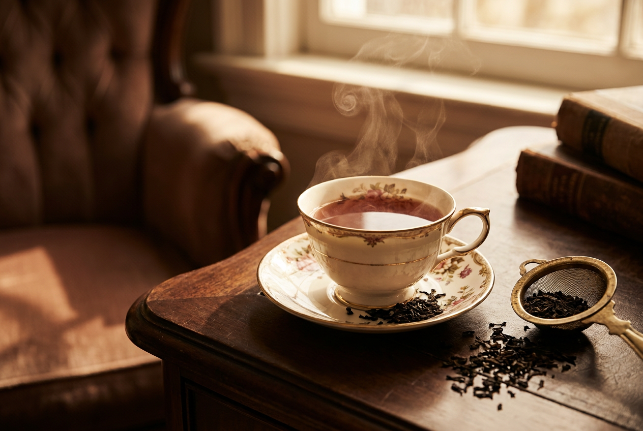 Brewing loose leaf Assam tea