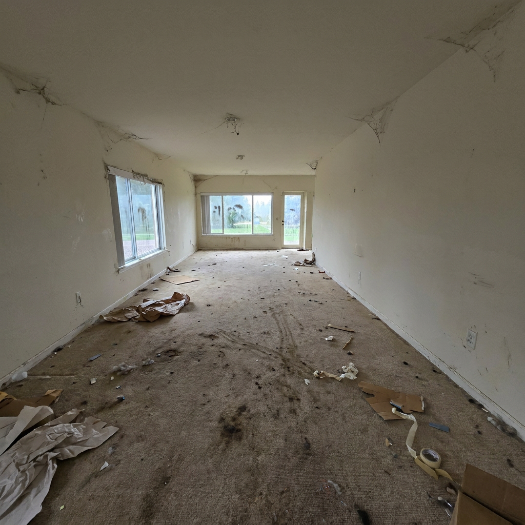 Living room before professional cleaning