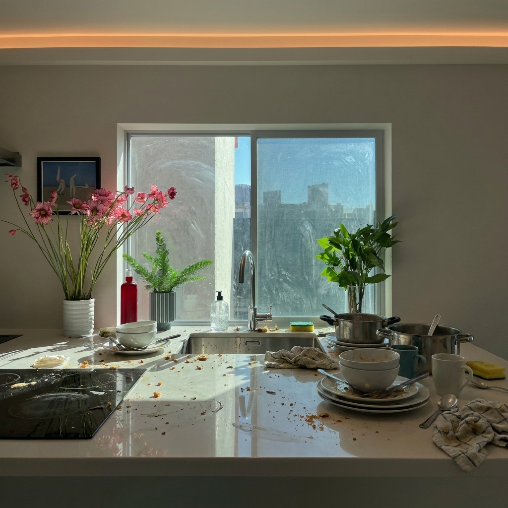 Kitchen before professional cleaning