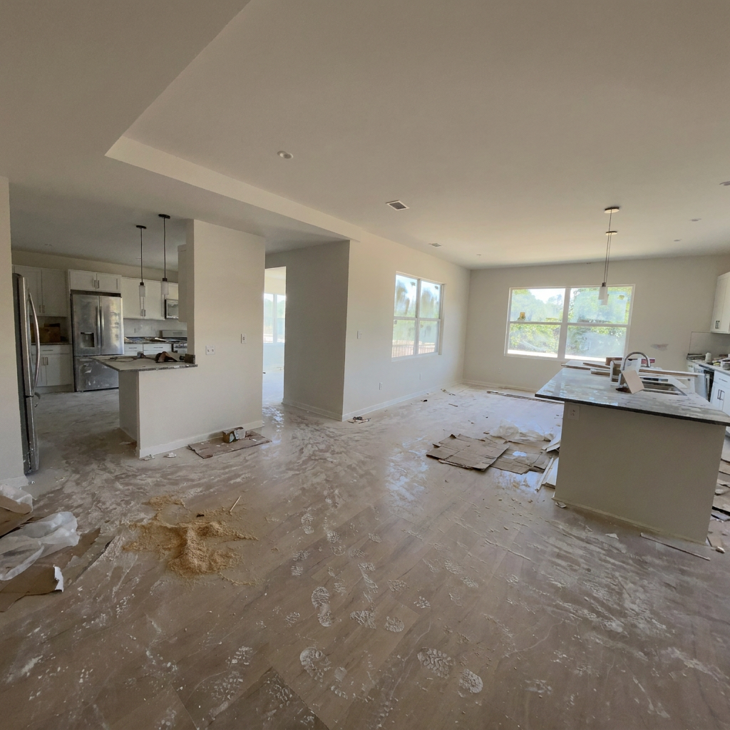 New construction before cleanup