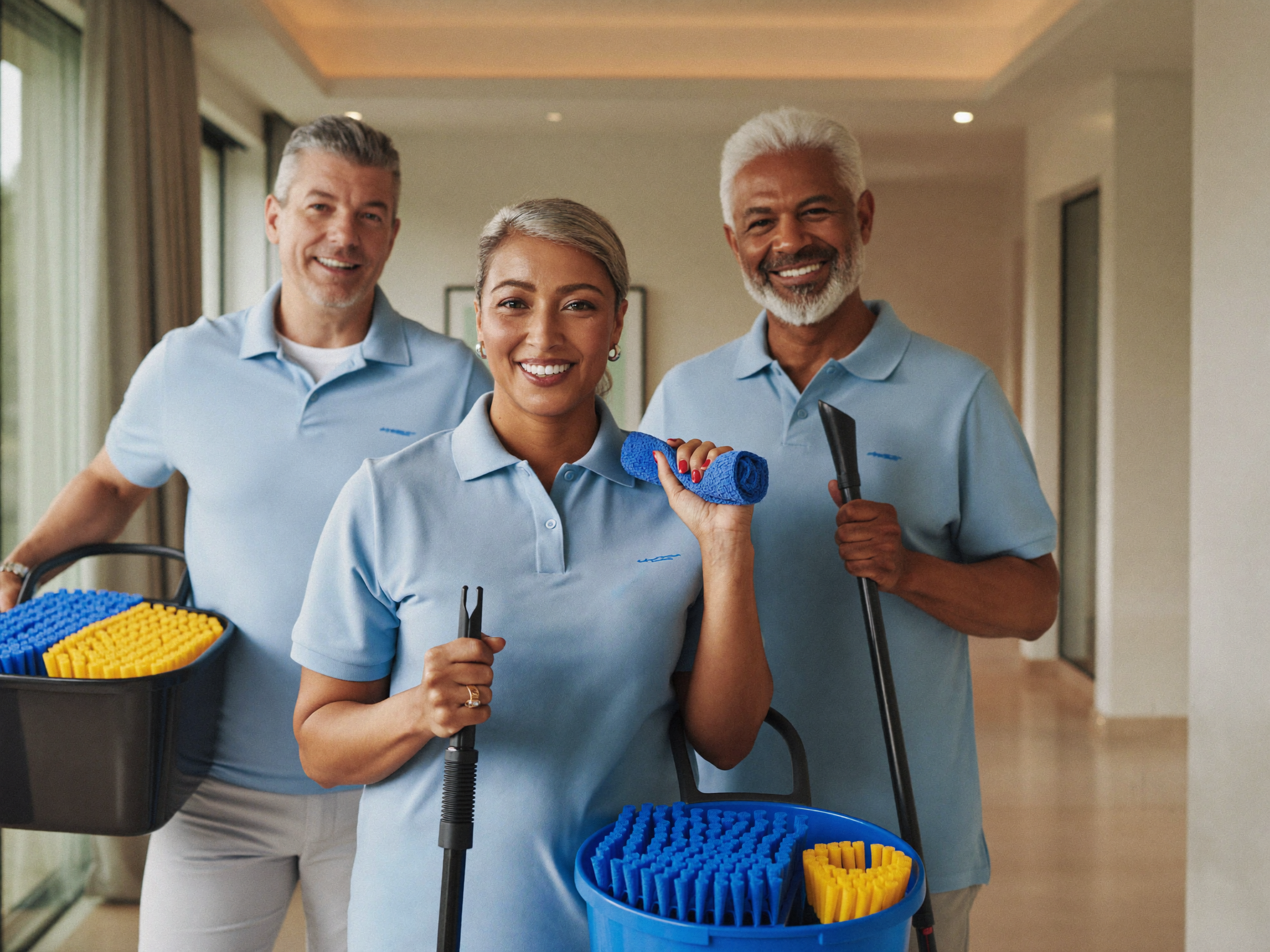 Rhonda Gutierrez, founder and CEO, with her cleaning crew in a bright Longmont home
