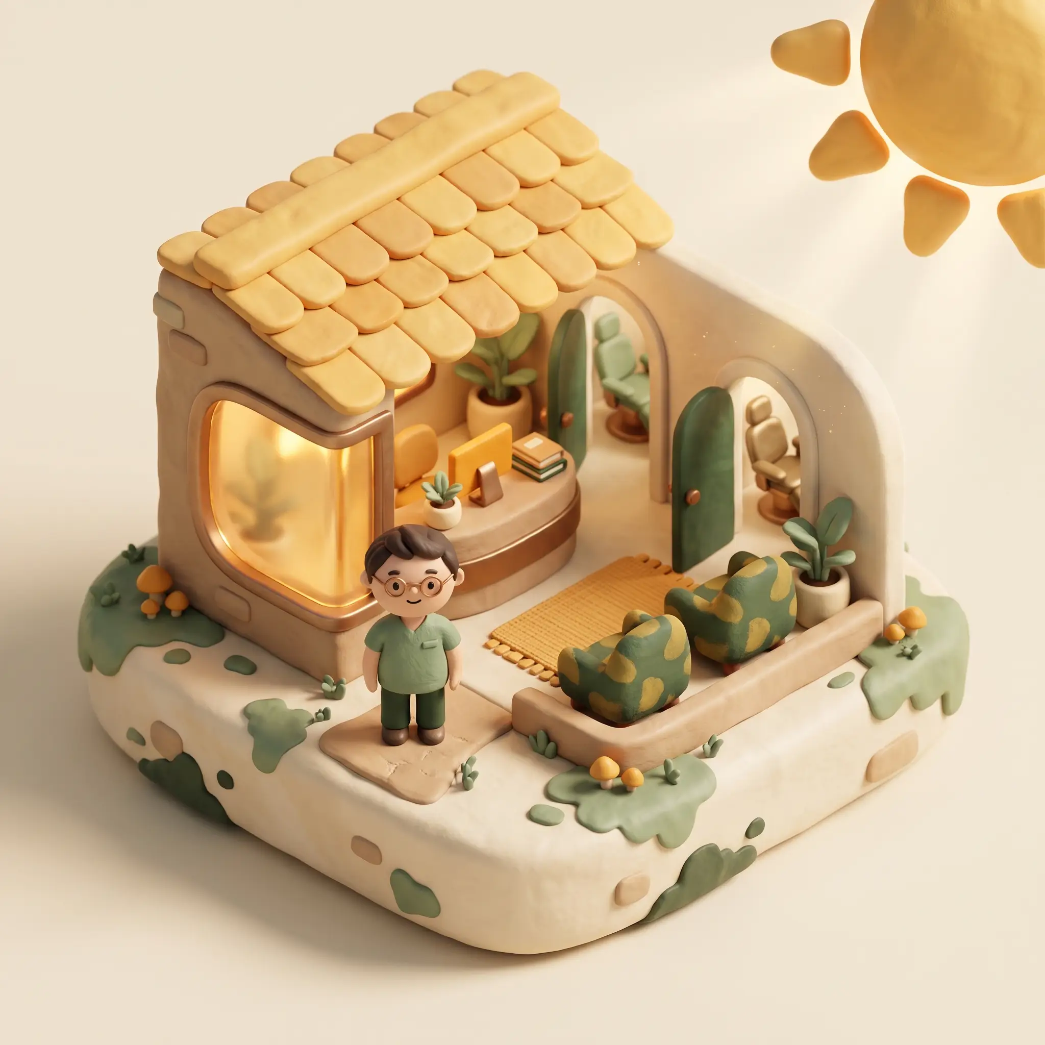 Welcome — miniature diorama of Dr Darrell's routine Welcome — miniature diorama of Dr Darrell's routine
