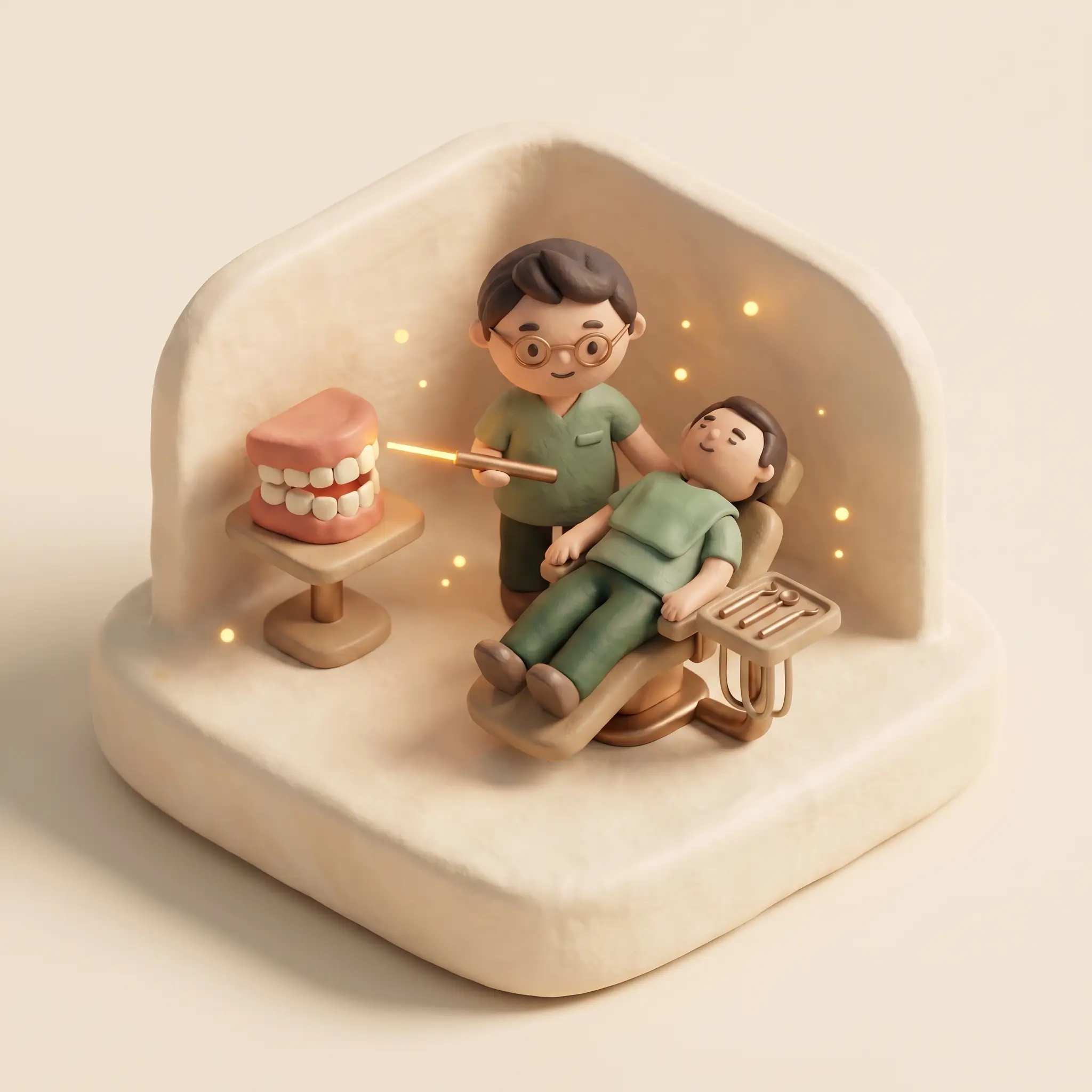 Treatment — miniature diorama of Dr Darrell's routine Treatment — miniature diorama of Dr Darrell's routine