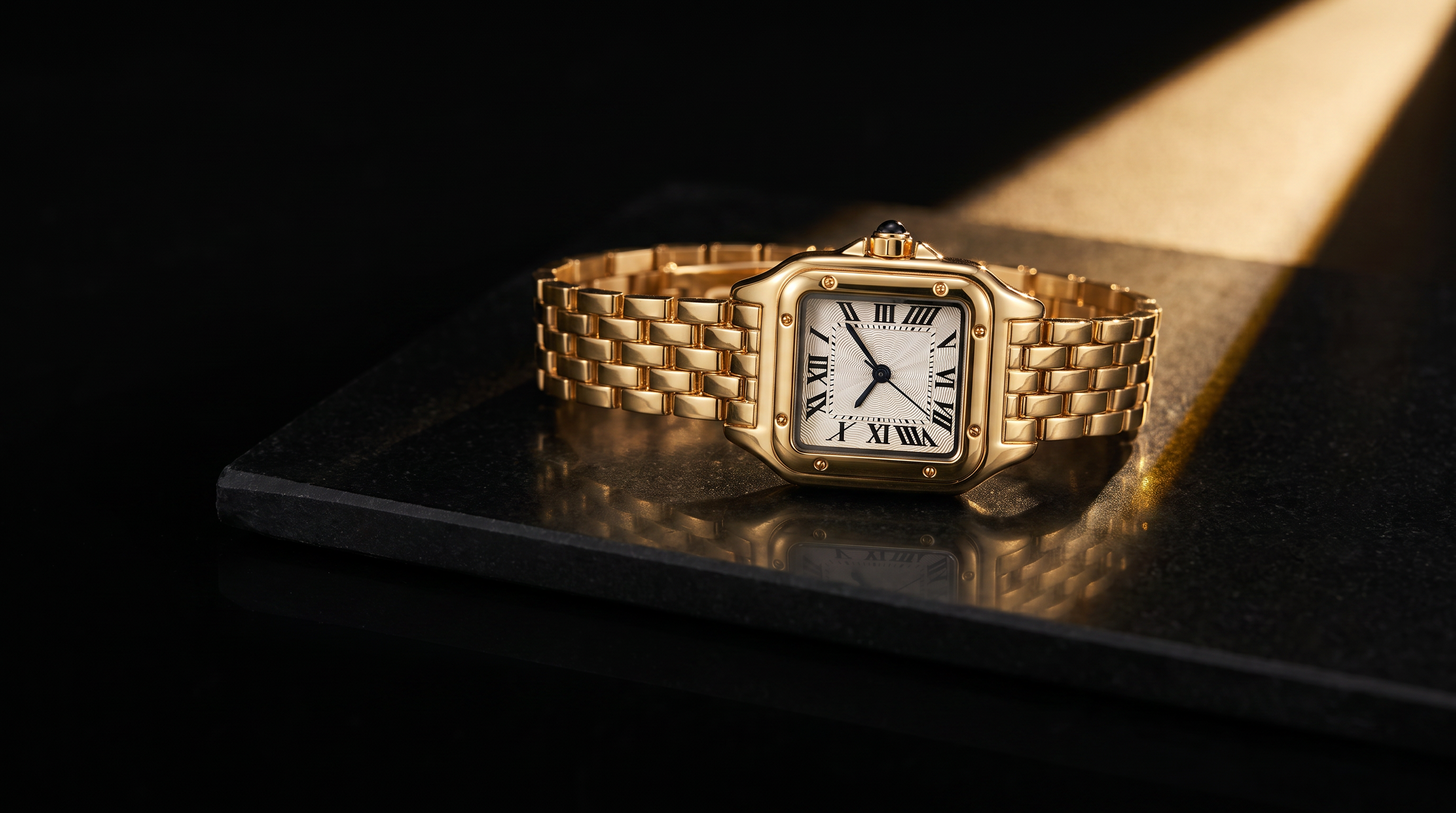 Velmora gold watch, campaign photograph