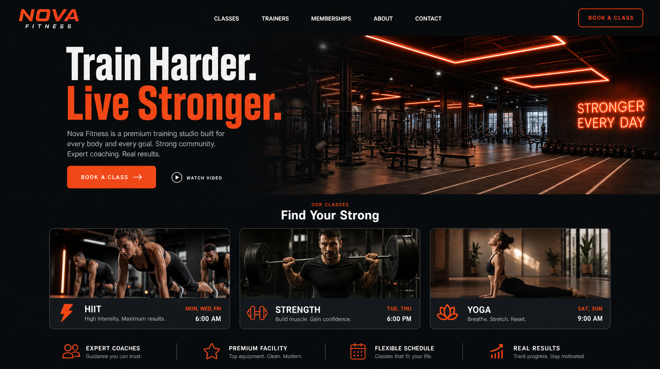 Nova Fitness website