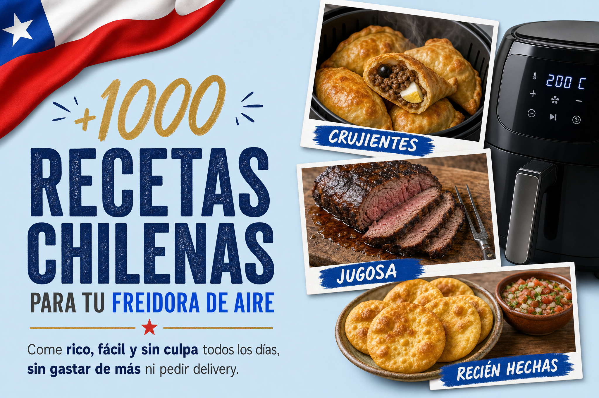 +1000 Recetas Chilenas para tu Freidora de Aire — come rico, fácil y sin culpa todos los días