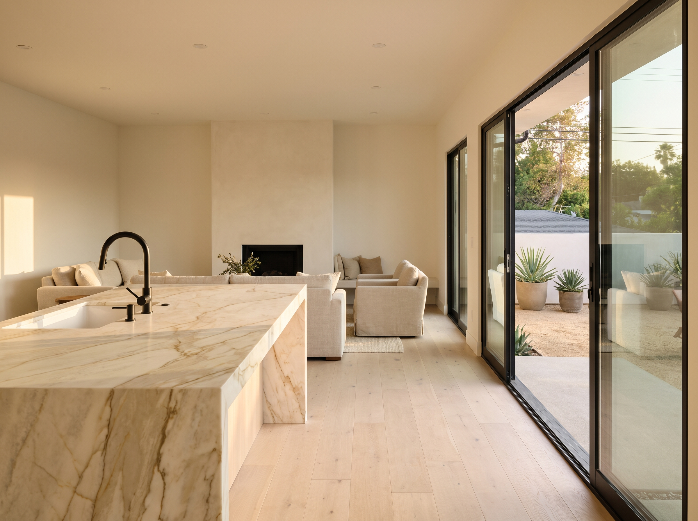 Open-plan kitchen and great room renovation in Encino
