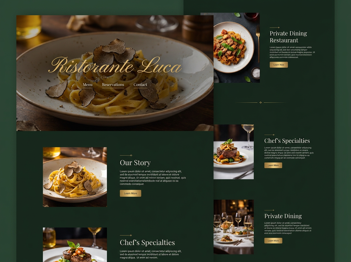 Stilbeispiel: elegante Restaurant Website