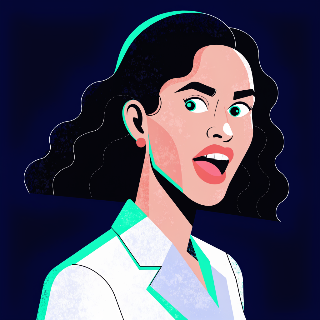 Illustrated portrait of Maria Reyes
