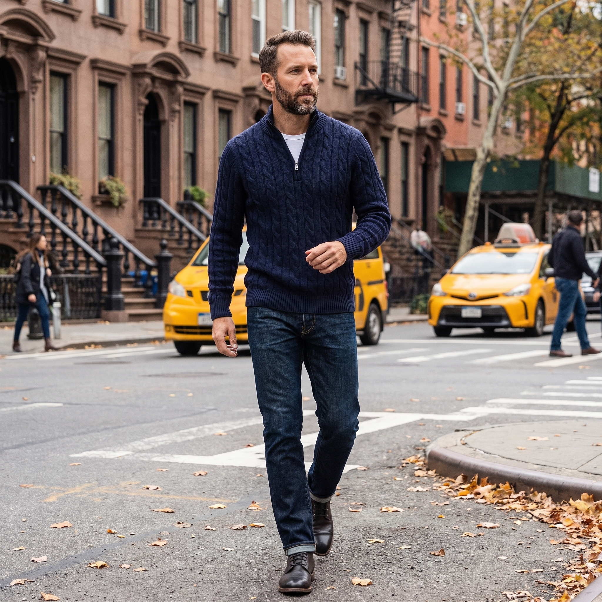 Nolan Cable Knit Half-Zip Sweater