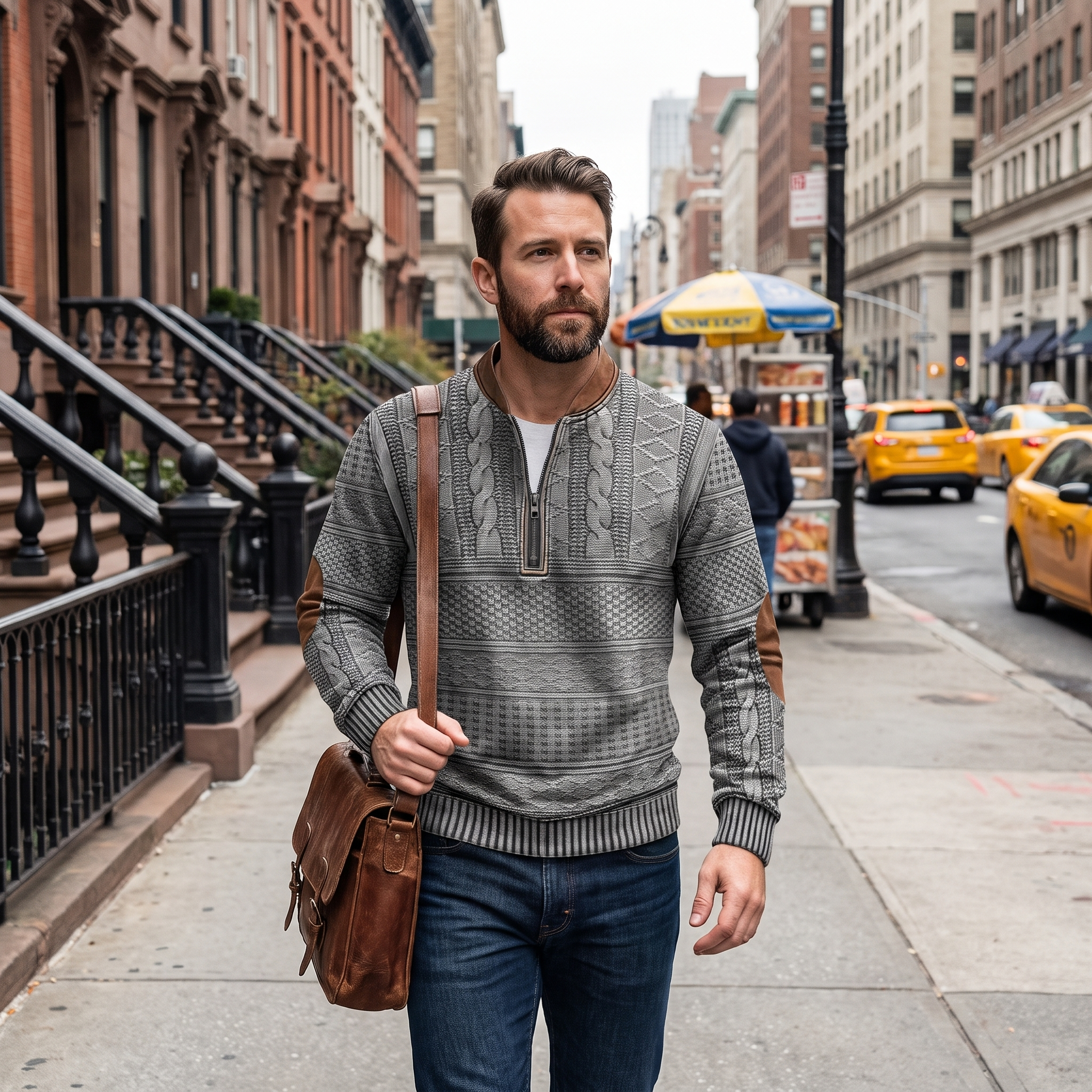 Dimitri Retro Zip-Up Sweater
