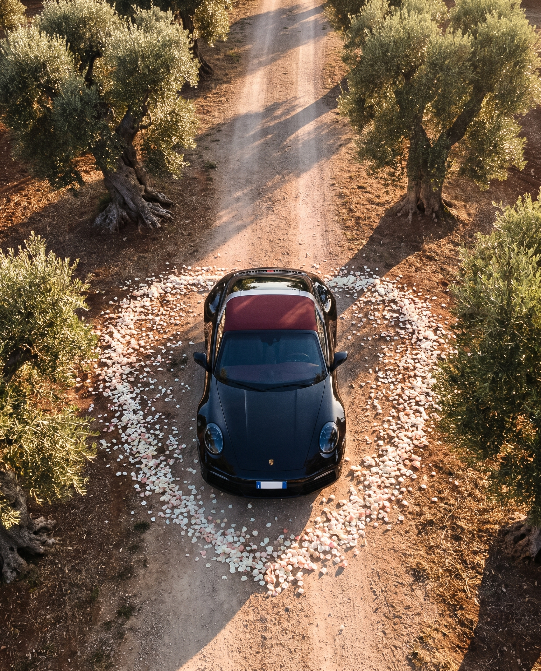 Porsche 911 Targa 4 in un uliveto pugliese
