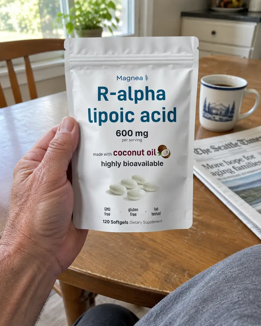 Magnea R-ALA with morning coffee