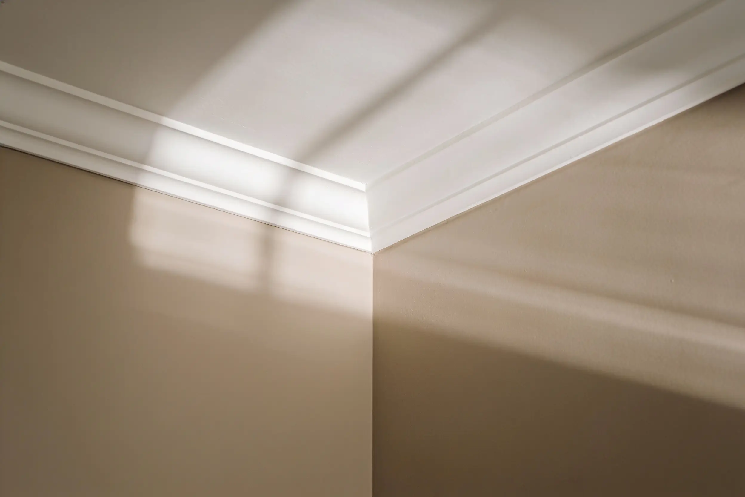 Sharp cut-in line on freshly painted wall