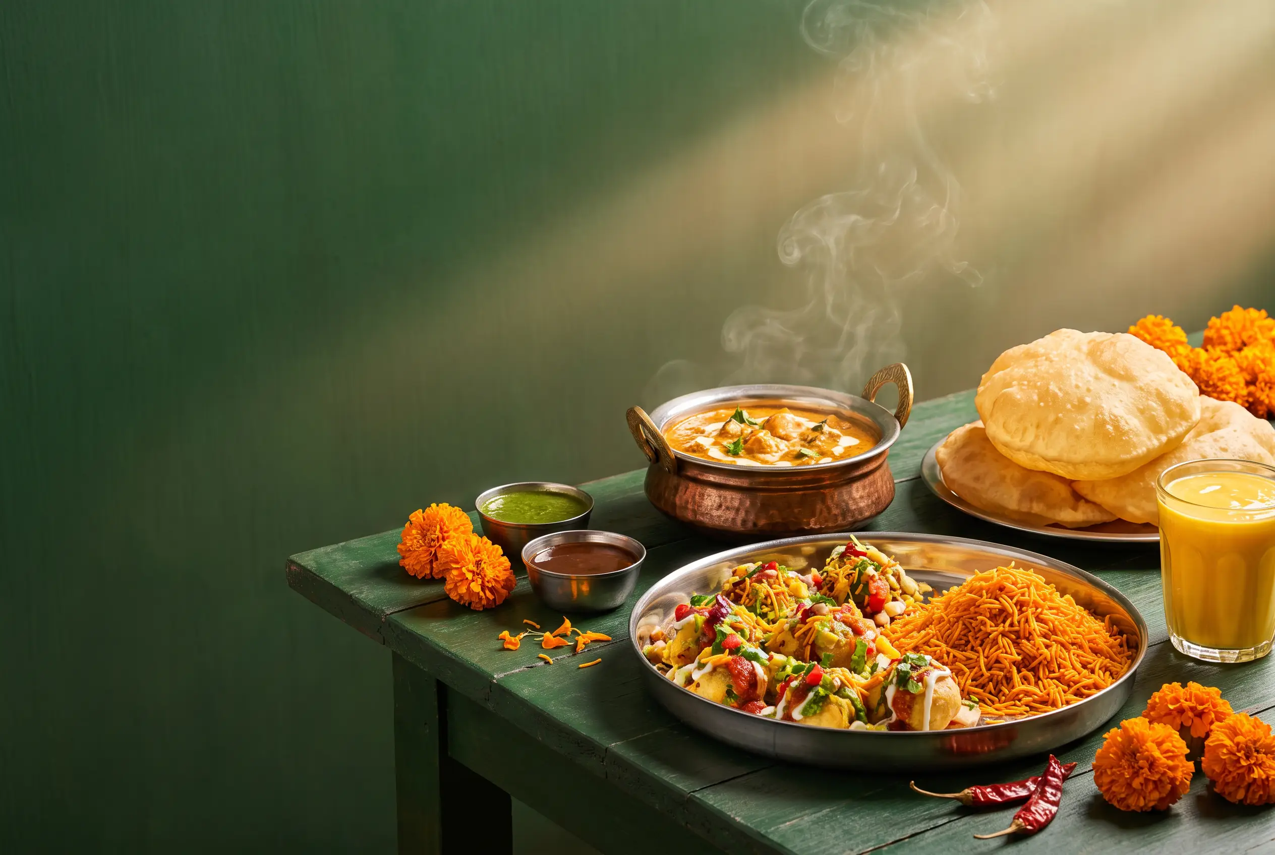 Indian vegetarian feast table