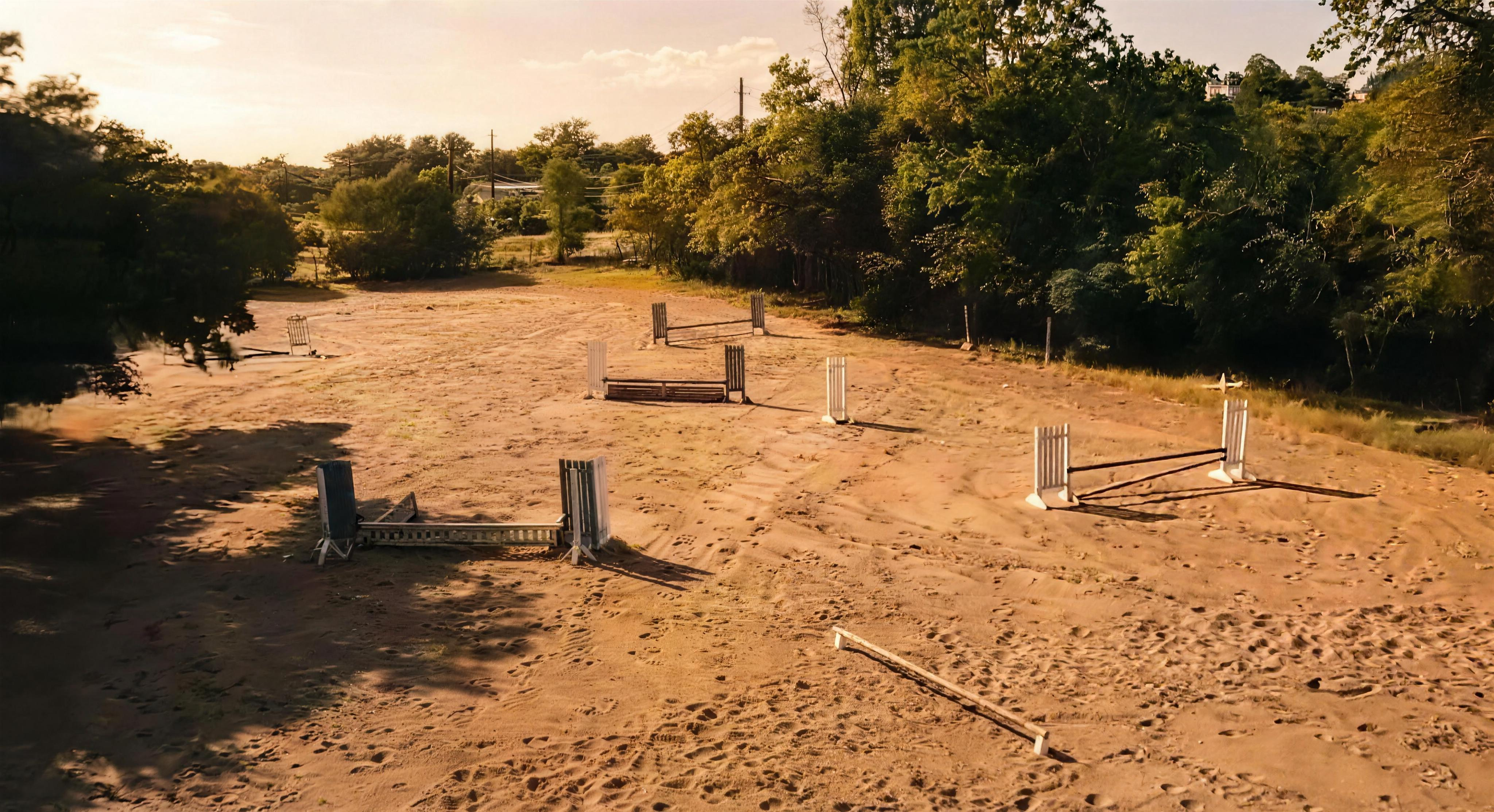 Ground-level view of Ring 4 at Switch Willo Stables